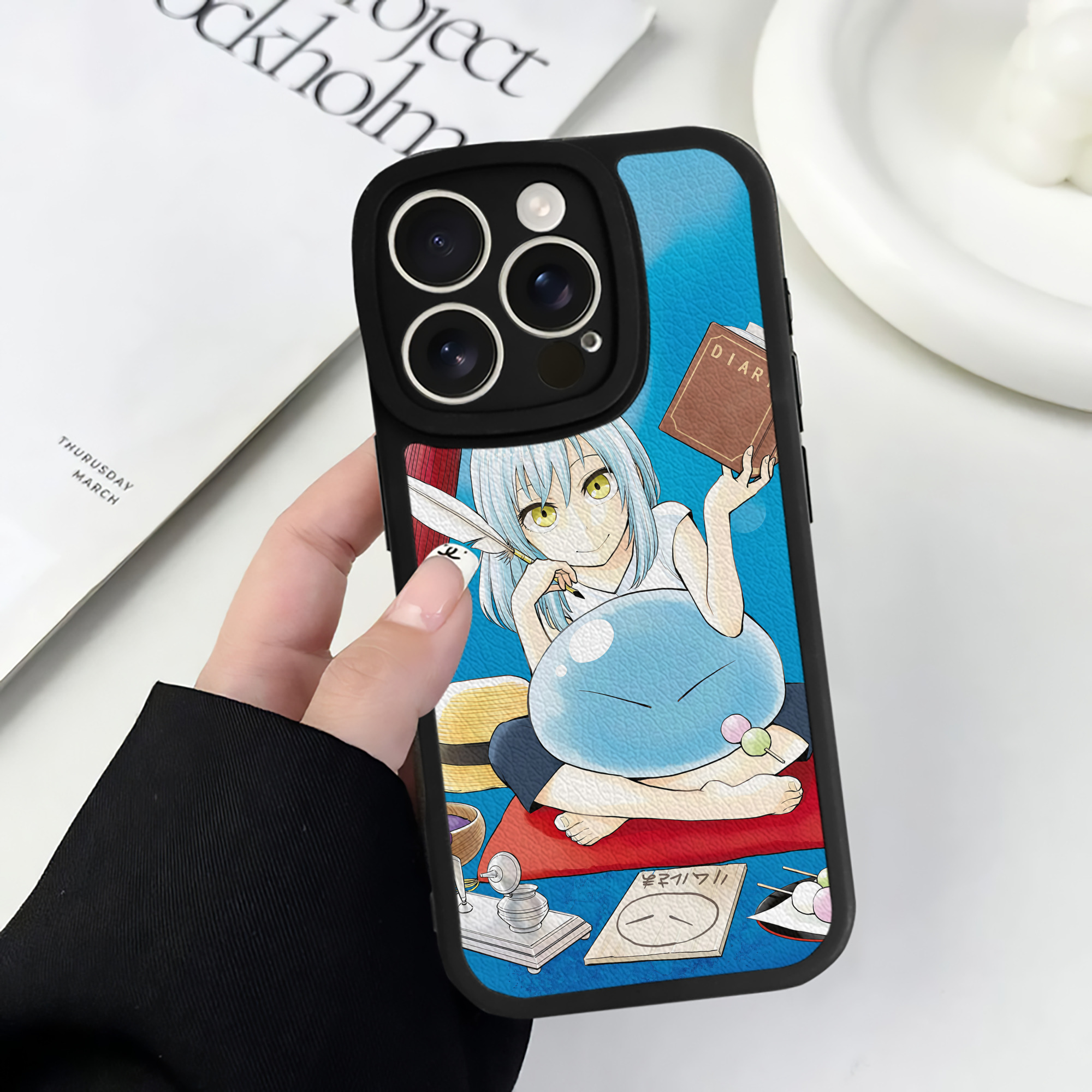 （画像用） 転スラ Regarding Reincarnated to Slime 【iPhone 16シリーズ対応】シリコンスマホケース（レザー調） 材質：シリコン
